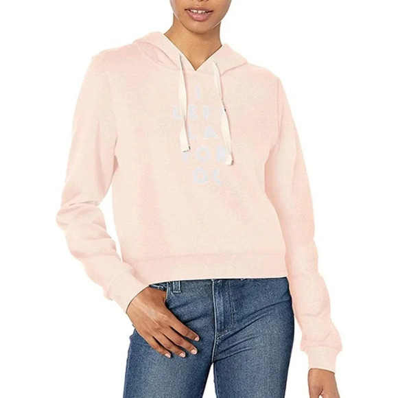NEW Hurley Destination Perfect Crop Fleece Pullover Cropped Hoodie Pink Womens M - Picture 1 of 8